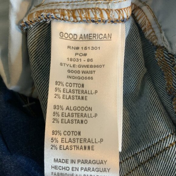 Good American Dark Wash Good Waist Skinny Blue Jeans, Size 26 Plus NWT! - Picture 8 of 8